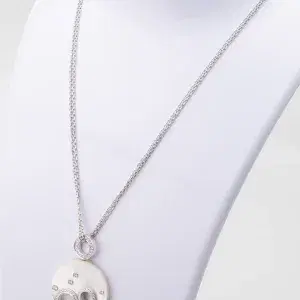 Chopard Happy Spirit Necklace 18k White Gold 1.25 ct Diamond MOP