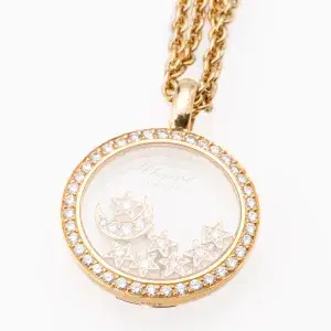 Chopard Happy Diamonds Necklace Moon and Stars 18k Yellow Gold