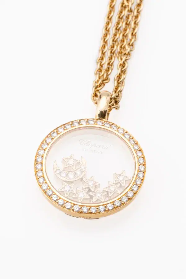 Chopard Happy Diamonds Necklace Moon and Stars 18k Yellow Gold