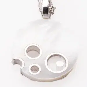 Chopard Happy Spirit Necklace 18k White Gold 1.25 ct Diamond MOP