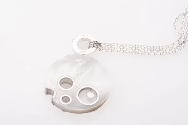 Chopard Happy Spirit Necklace 18k White Gold 1.25 ct Diamond MOP