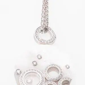 Chopard Happy Spirit Necklace 18k White Gold 1.25 ct Diamond MOP