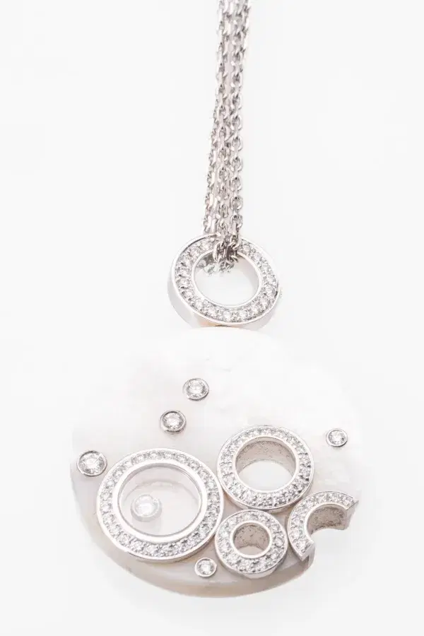 Chopard Happy Spirit Necklace 18k White Gold 1.25 ct Diamond MOP