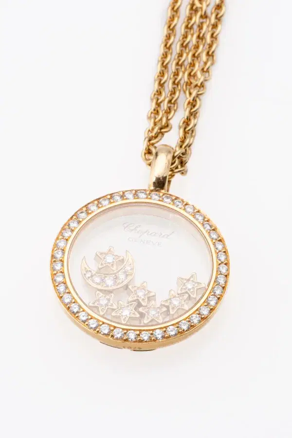 Chopard Happy Diamonds Necklace Moon and Stars 18k Yellow Gold
