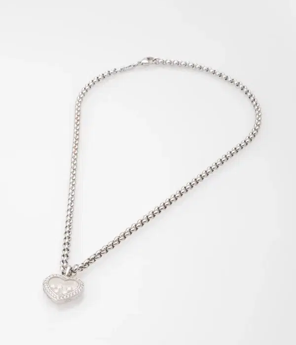 Chopard Happy Diamonds Heart 1.25ct Large 18k White Gold Diamond Pendant Necklace