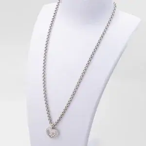 Chopard Happy Diamonds Heart 1.25ct Large 18k White Gold Diamond Pendant Necklace