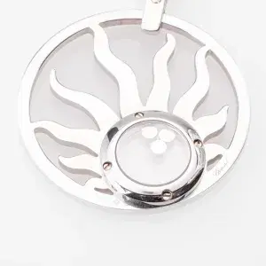 Chopard Happy Diamonds Happy Sun Large 18k White Gold Diamond Pendant Necklace