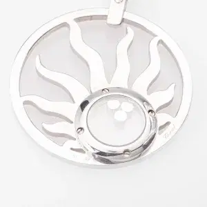 Chopard Happy Diamonds Happy Sun Large 18k White Gold Diamond Pendant Necklace