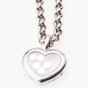 Chopard Happy Diamonds Heart 1.25ct Large 18k White Gold Diamond Pendant Necklace