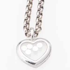Chopard Happy Diamonds Heart 1.25ct Large 18k White Gold Diamond Pendant Necklace