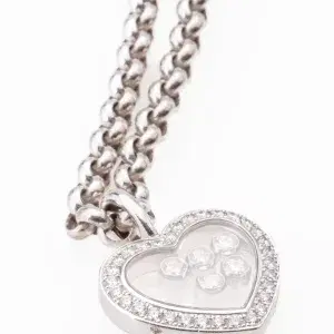 Chopard Happy Diamonds Heart 1.25ct Large 18k White Gold Diamond Pendant Necklace