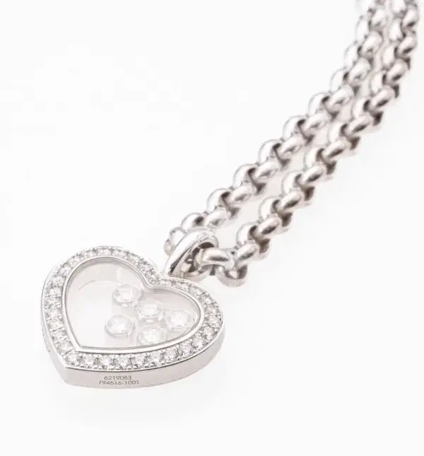 Chopard Happy Diamonds Heart 1.25ct Large 18k White Gold Diamond Pendant Necklace