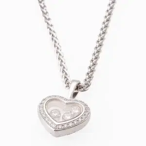 Chopard Happy Diamonds Heart 1.25ct Large 18k White Gold Diamond Pendant Necklace