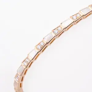 BVLGARI Serpenti Viper 18ct Rosegold, 0.97ct Diamond and MOP Bracelet