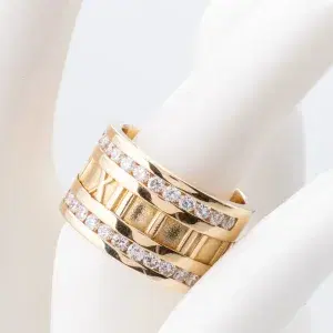 Tiffany & Co Atlas Numeric Ring 18k Yellow Gold 1 Carat Diamonds