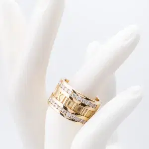 Tiffany & Co Atlas Numeric Ring 18k Yellow Gold 1 Carat Diamonds