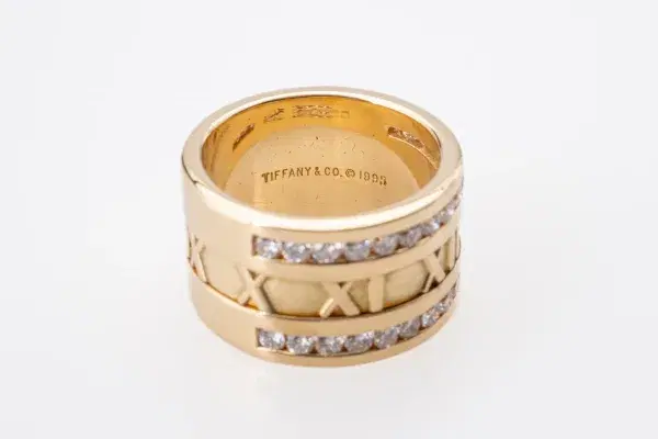Tiffany & Co Atlas Numeric Ring 18k Yellow Gold 1 Carat Diamonds