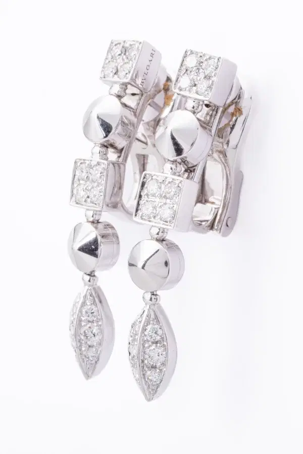 BVLGARI Lucea Earrings 18k White Gold and 0.55 ct Diamonds