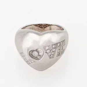 Chopard Happy Diamonds Large Heart Ring 18k White Gold Diamond