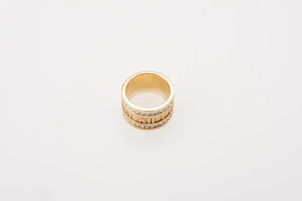 Tiffany & Co Atlas Numeric Ring 18k Yellow Gold 1 Carat Diamonds