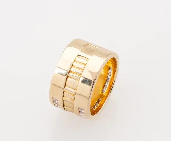 Tiffany & Co Atlas Numeric Ring 18k Yellow Gold 1 Carat Diamonds