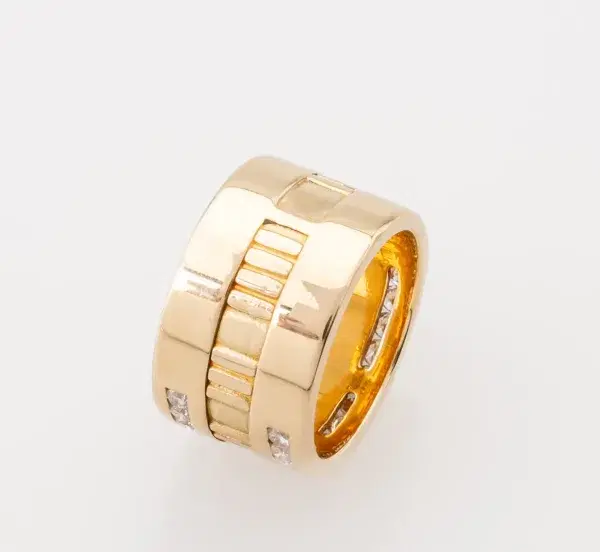 Tiffany & Co Atlas Numeric Ring 18k Yellow Gold 1 Carat Diamonds