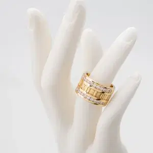 Tiffany & Co Atlas Numeric Ring 18k Yellow Gold 1 Carat Diamonds