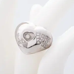 Chopard Happy Diamonds Large Heart Ring 18k White Gold Diamond