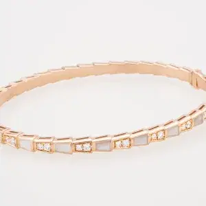 BVLGARI Serpenti Viper 18ct Rosegold, 0.97ct Diamond and MOP Bracelet
