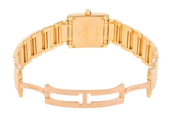 Cartier Tank Francaise Small Ladies Diamond Watch 18k Yellow Gold