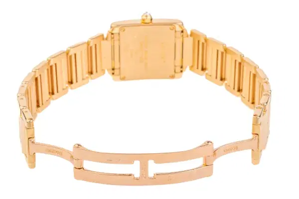 Cartier Tank Francaise Small Ladies Diamond Watch 18k Yellow Gold