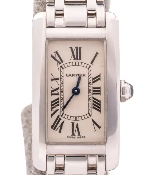 Cartier Tank Americaine Ladies Watch 18k White Gold Cartier Box & Service