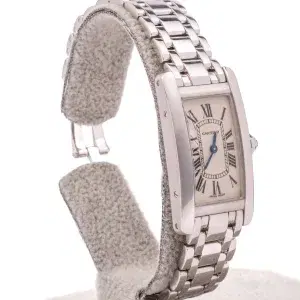 Cartier Tank Americaine Ladies Watch 18k White Gold Cartier Box & Service