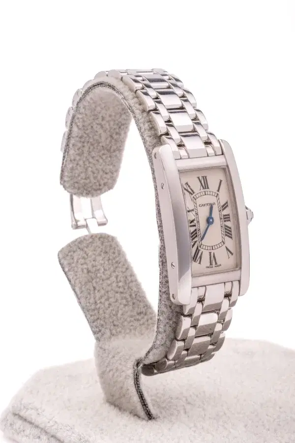 Cartier Tank Americaine Ladies Watch 18k White Gold Cartier Box & Service
