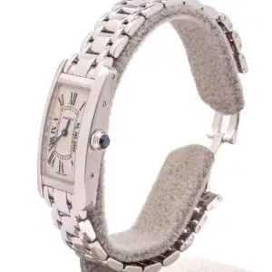 Cartier Tank Americaine Ladies Watch 18k White Gold Cartier Box & Service