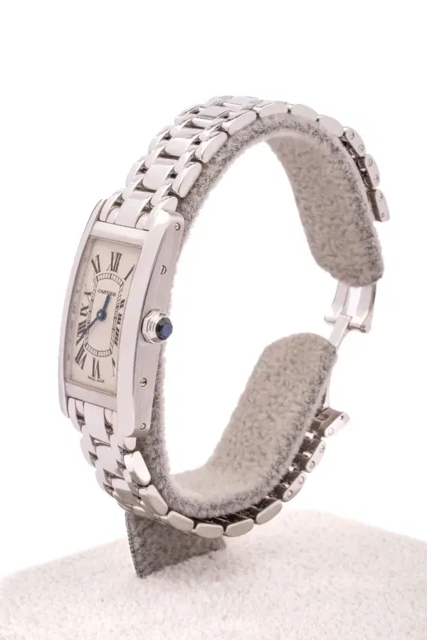 Cartier Tank Americaine Ladies Watch 18k White Gold Cartier Box & Service