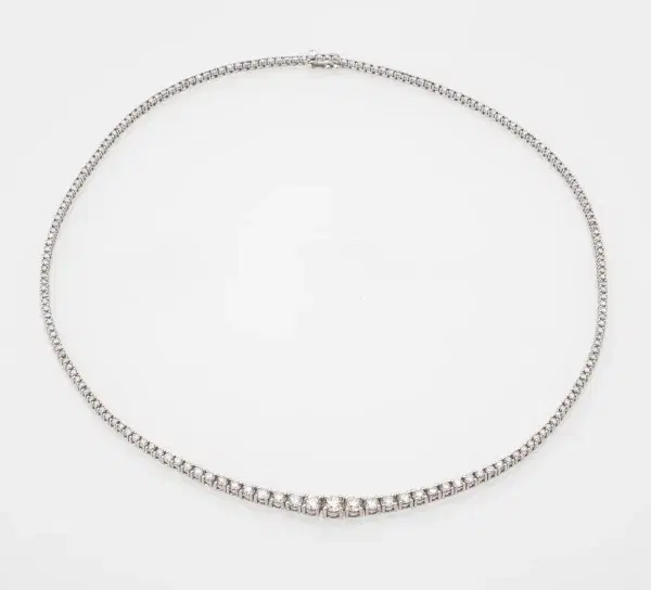 3 ct Diamond Tennis Necklace Choker in Platinum 39cm