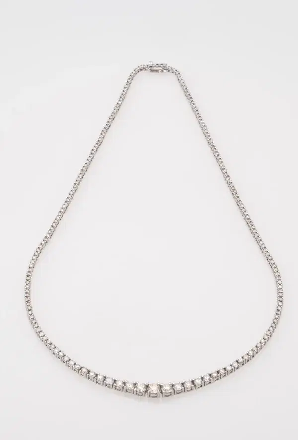 3 ct Diamond Tennis Necklace Choker in Platinum 39cm
