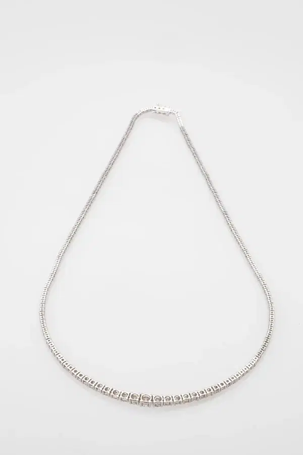 3 ct Diamond Tennis Necklace Choker in Platinum 39cm