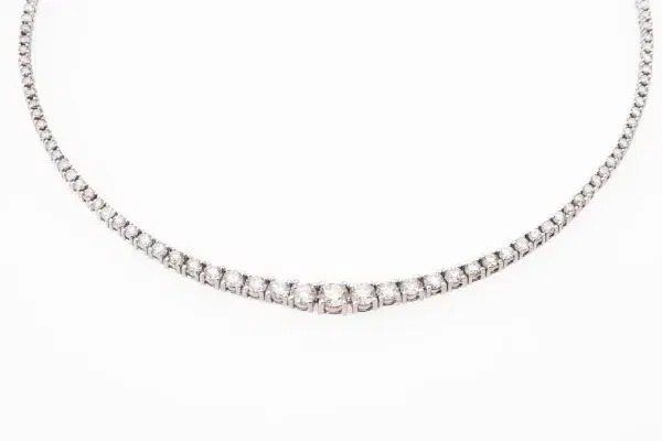 3 ct Diamond Tennis Necklace Choker in Platinum 39cm