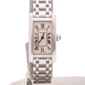 Cartier Tank Americaine Ladies Watch 18k White Gold Cartier Box & Service
