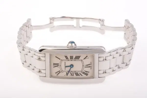 Cartier Tank Americaine Ladies Watch 18k White Gold Cartier Box & Service