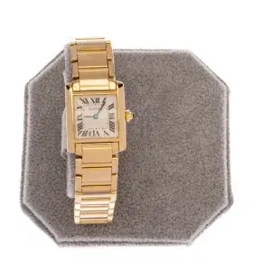 Cartier Tank Francaise Small Ladies Watch 18k Yellow Gold
