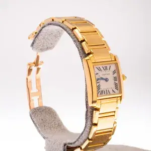 Cartier Tank Francaise Small Ladies Watch 18k Yellow Gold