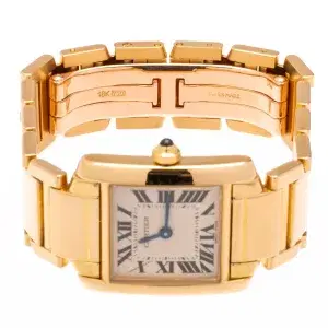 Cartier Tank Francaise Small Ladies Watch 18k Yellow Gold