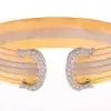 Cartier Double C 18k Tri-Gold Diamond Cuff Bracelet