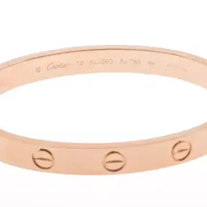 Cartier LOVE 18k Rose Gold Bracelet Size 16