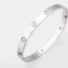 Cartier LOVE 18k White Gold and Four Diamonds Bracelet Size 18