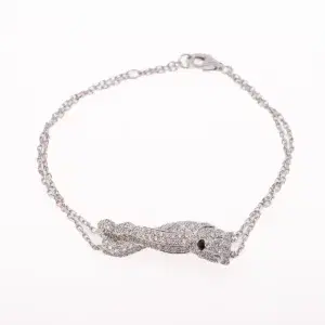Cartier ‘Panthere’ Diamond Sapphire 18k White Gold Bracelet