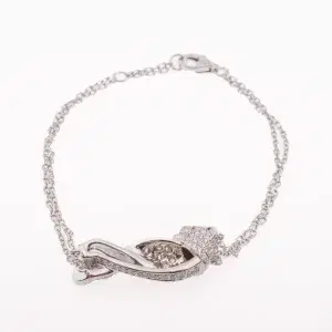 Cartier ‘Panthere’ Diamond Sapphire 18k White Gold Bracelet